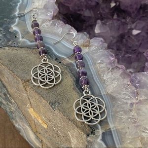 Amethyst Circle of Life Earrings